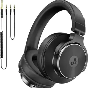 OneOdio Wired Over Ear Headphones Hi-Res Studio Monitor & Mixing DJ Stereo Headsets with 50mm Drivers and 1/4 to 3.5mm Jack for AMP Computer Recording Podcast Keyboard Guitar Laptop - Black