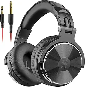 OneOdio A71 Hi-Res Studio Recording Headphones - Wired Over Ear Headphones with SharePort, Monitoring Mixing Foldable Headset with Stereo Sound, 3.5/6.35MM Jack for PC Computer DJ Guitar-Black