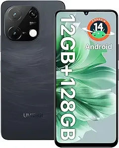 UMIDIGI Note 100 Cell Phone,Android 14 16(8+8) GB+256GB/TF 1TB,6.8''HD+120Hz Display,50MP Camera,5000mAh+20W Fast Charging,4G Dual SIM Android Phone,AI Face/Fingerprint Unlock,NFC,GPS